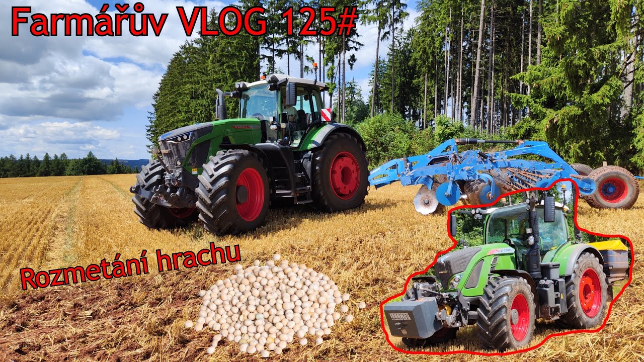 Farmářův VLOG 125# Rozmetání hrachu na zelené hnojení