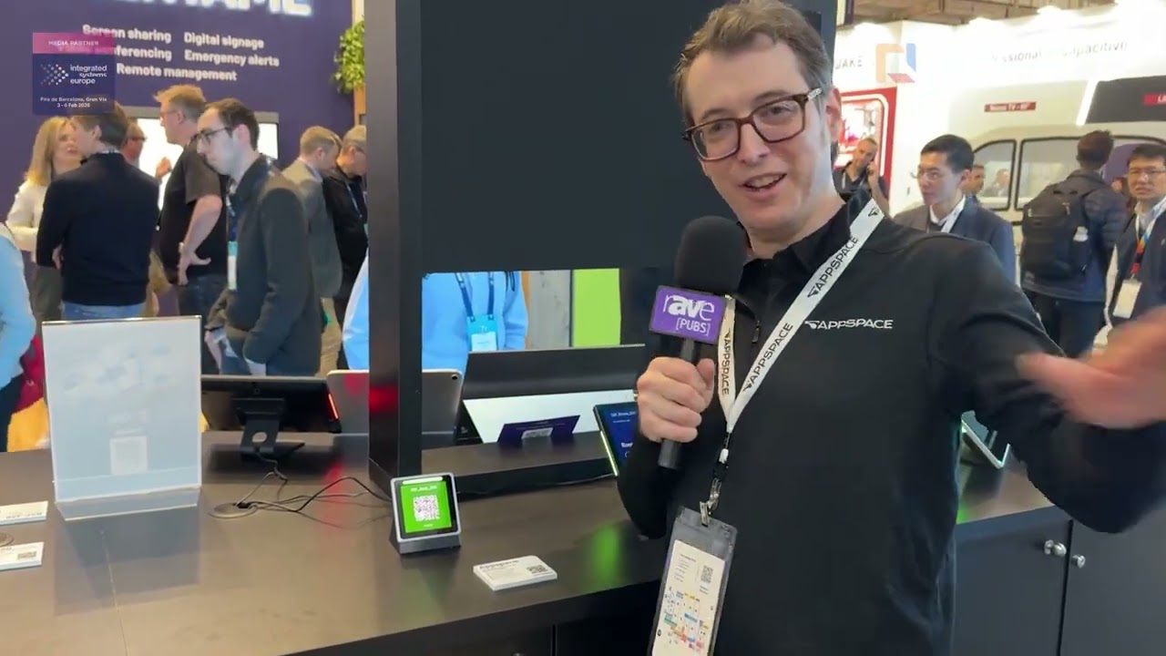 ISE 2026: Appspace Shows Desk Reservation Integration with Qbic Technology Book Buddy