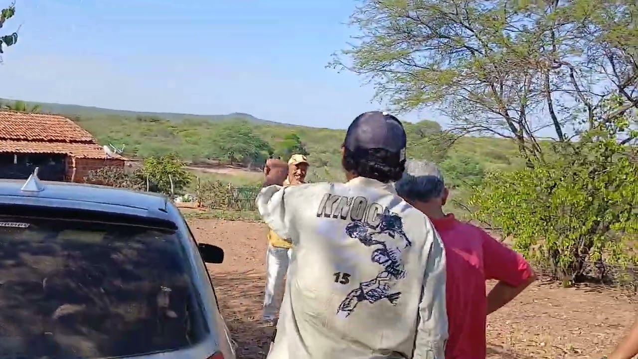 Chegando na casa da tia. 
