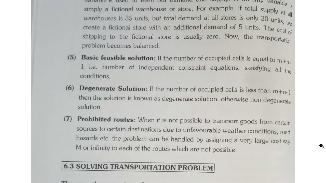 Transportation Problem I OPERATION RESEARCH I TYBMS I CORE SUBJECT ONLINE LECTURE BMS
