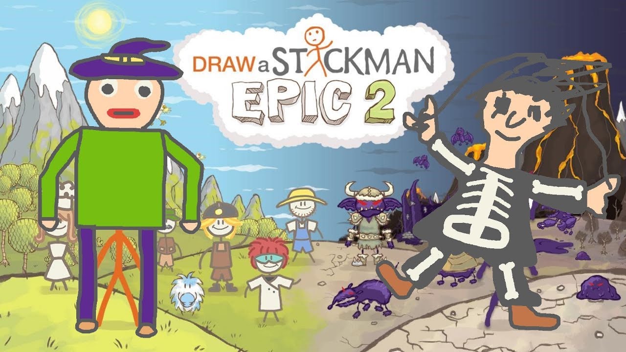 BALDI'S BASICS HALLOWEEN Draw a Stickman Epic 2 Gameplay - Witch Baldi and Skeleton Playtime Costume