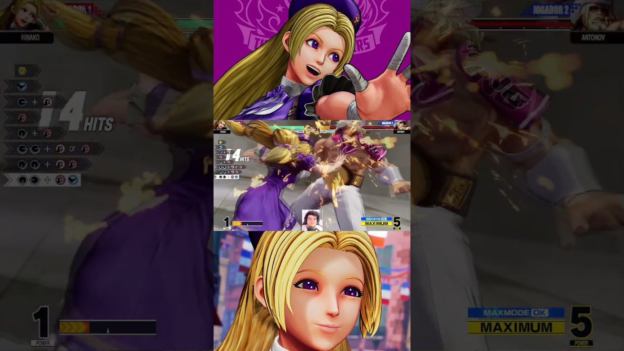 Combo monstro 100% da Hinako no KOF XV: