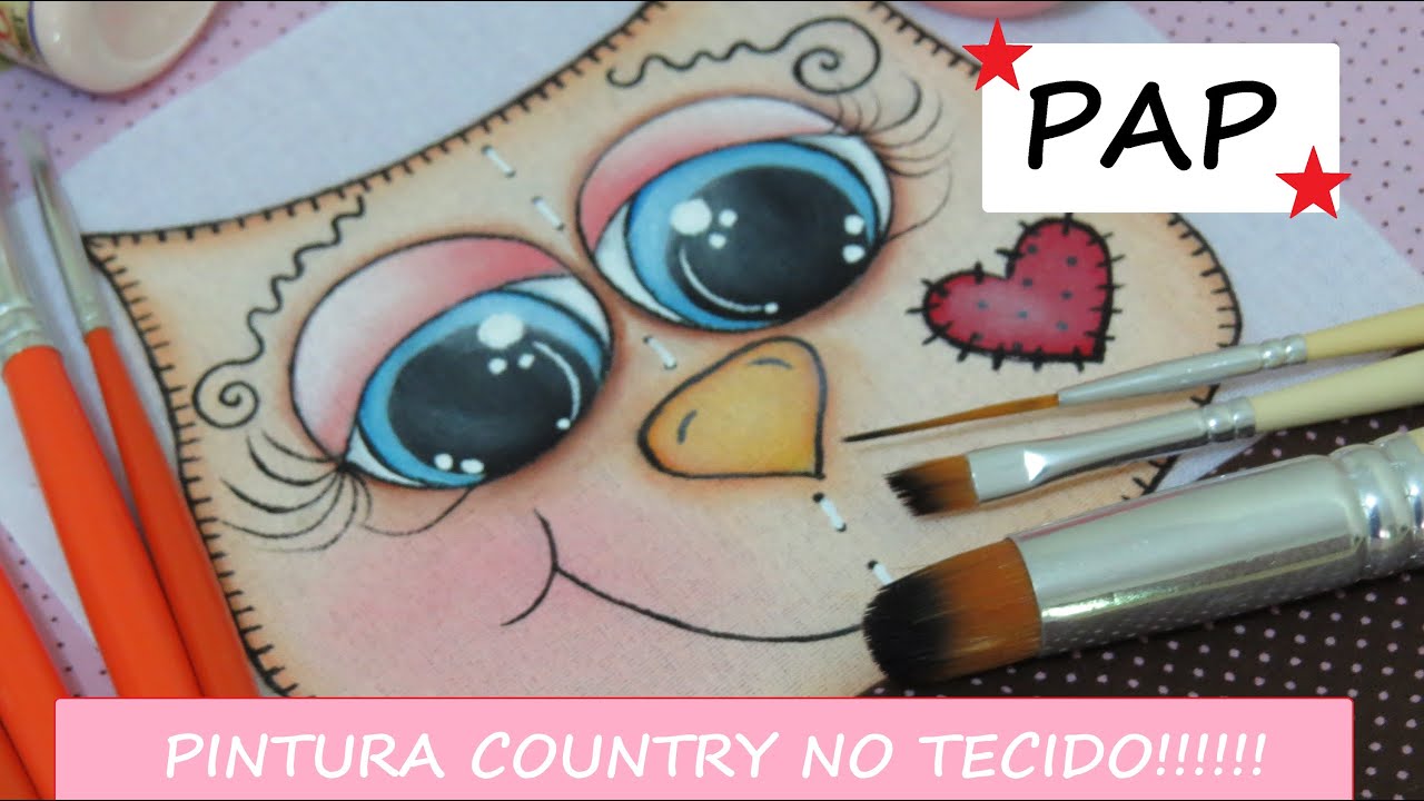 Pintura Country no Tecido - Pintando Olhinhos de Coruja
