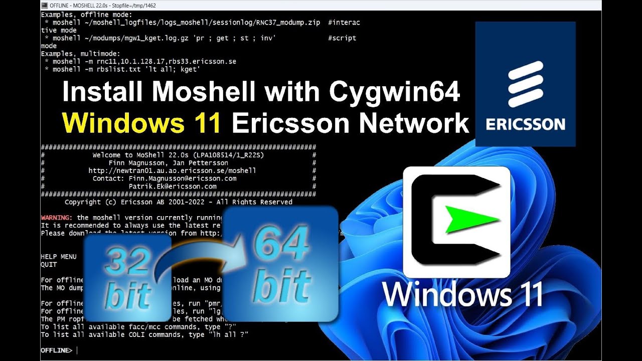 How to install Moshell with Cygwin64 on Windows 11 #ericsson  Network