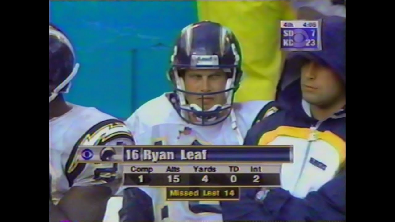 1998 Chiefs vs Chargers - Week 3 - Ryan Leaf goes 1 for 15