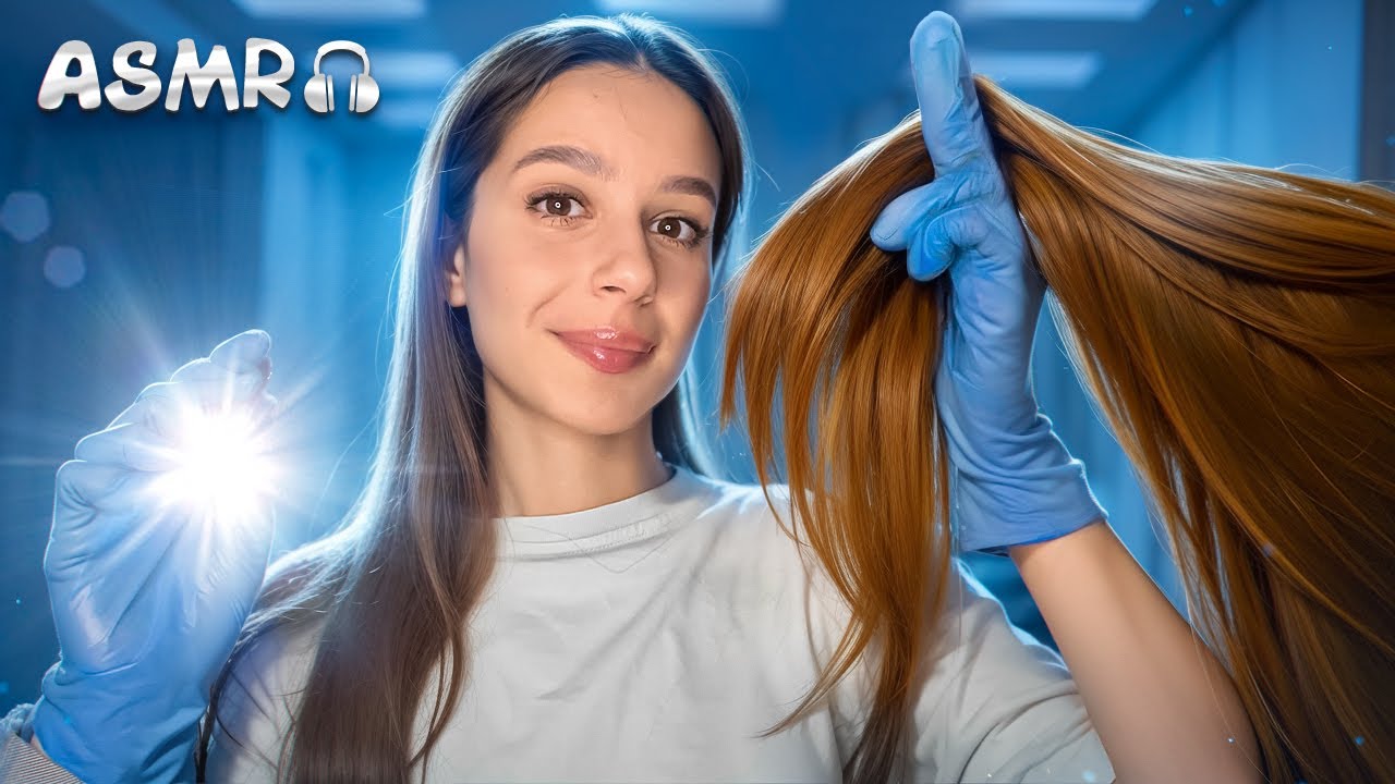 АСМР ЛІКАР-ДЕРМАТОЛОГ, ТРИХОЛОГ 👩‍⚕️ Огляд шкіри голови, процедури для обличчя, догляд за здоров'ям