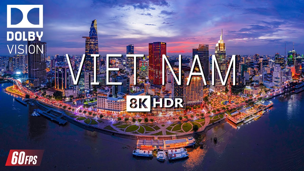 ВЬЕТНАМ ВИДЕО 8K HDR 60 кадров в секунду DOLBY VISION С МЯГКОЙ ФОРТЕПИАННОЙ МУЗЫКОЙ