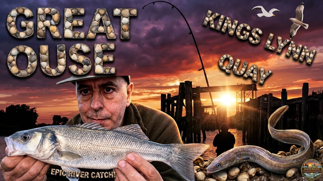 FISHING THE COCKLE BOATS! 🎣 | Kings Lynn Quay | River Bass & Eels | UK Camper Van Angling