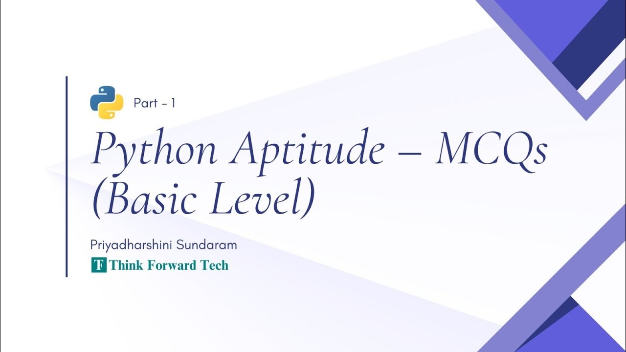 🚀 Python Aptitude Questions | Python MCQs for Beginners