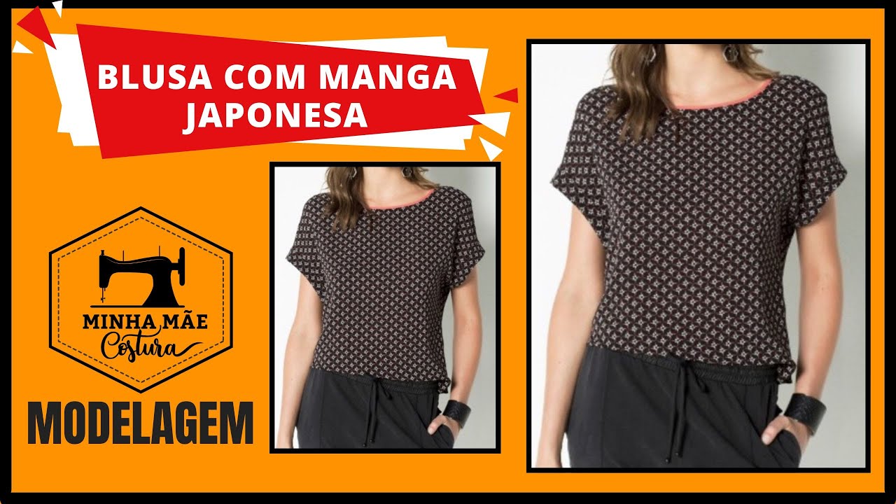 Blusa com manga japonesa - modelagem