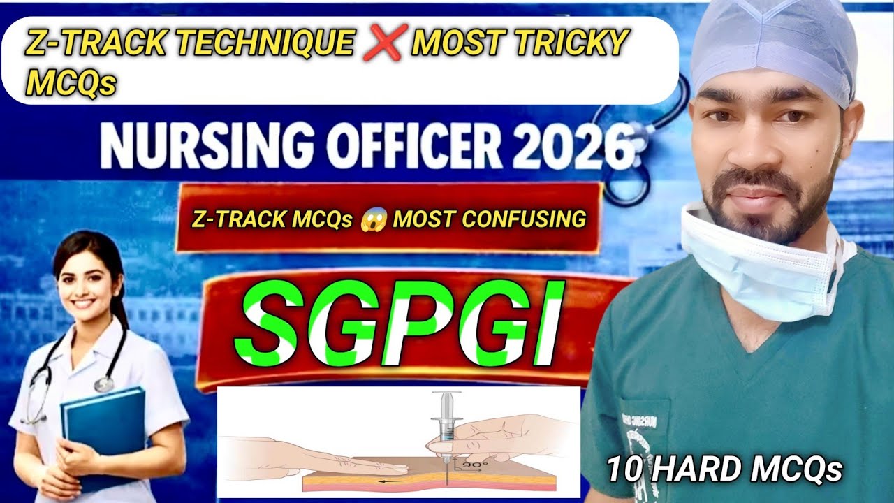 Z-Track Technique Repeated MCQs | Nursing Officer Exam 2026 | Most Tricky Questions