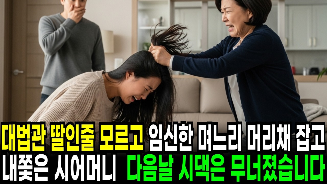 [충격 사연] 대법관 딸인줄 모르고 임신한 며느리 머리채 잡고 내쫓은 시어머니, 다음날 시댁에 복수했습니다 |노후사연 |인생사연 |오디오북| 반전사연