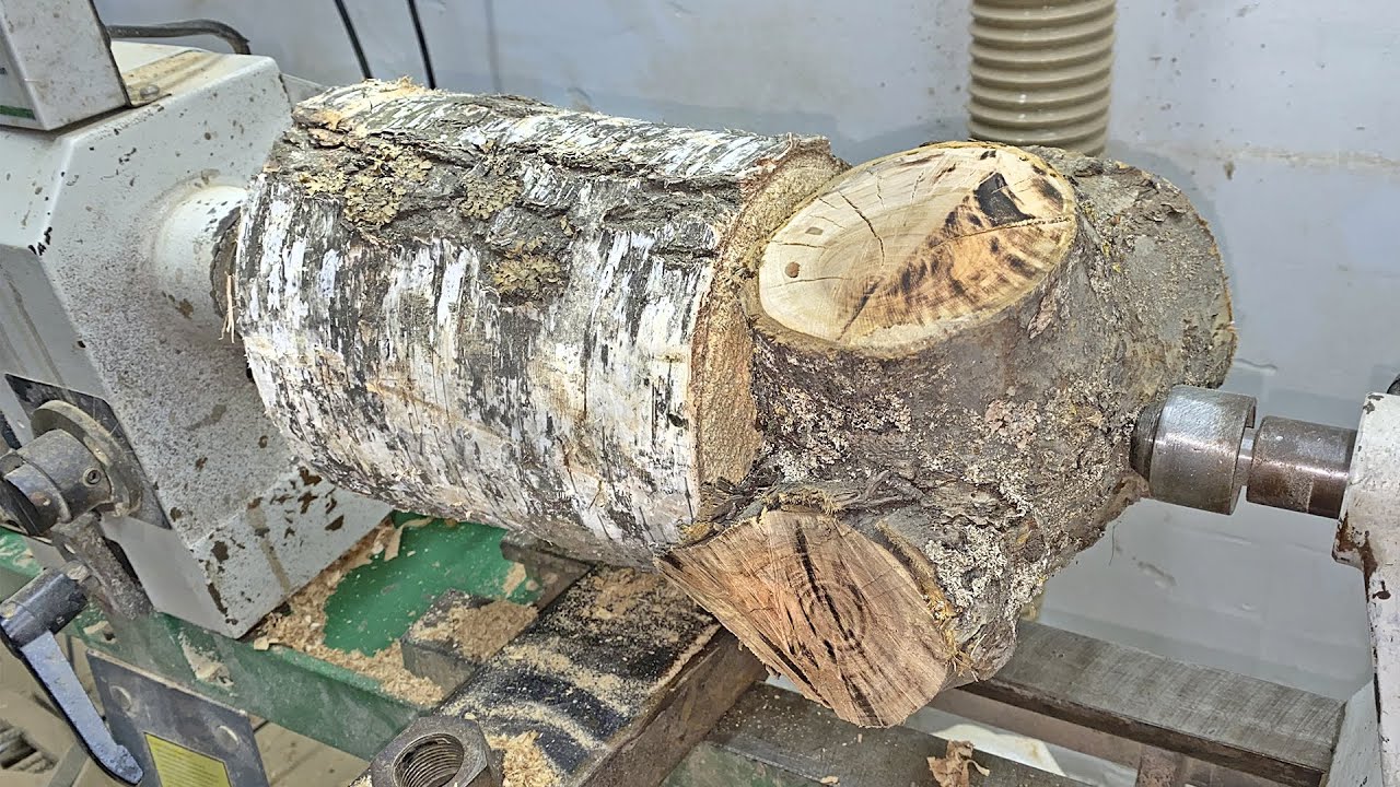 Woodturning - made a jewelry box out of a piece of old birch