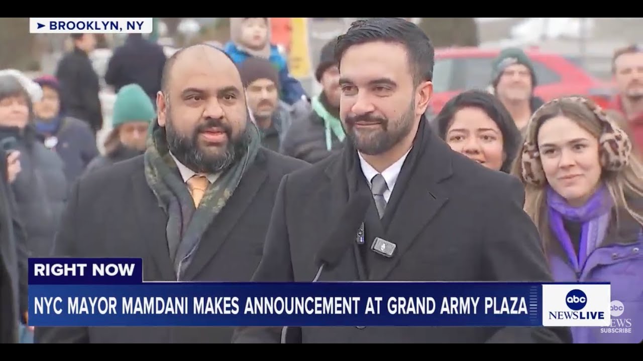 New York City Mayor Zohran Mamdani makes an announcement at Brooklyn's Grand Army Plaza: LIVE