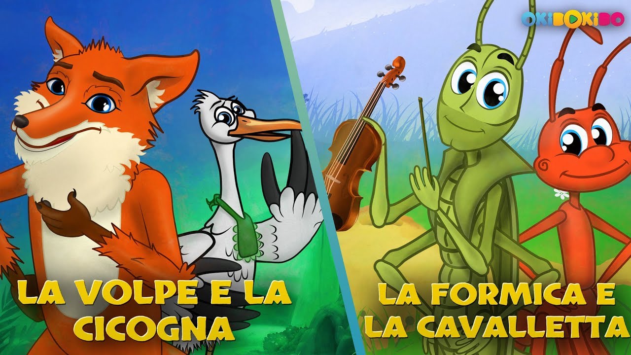 La Volpe e la Cicogna & La Cicala e la Formica - Cartone Animati | Storie per Bambini