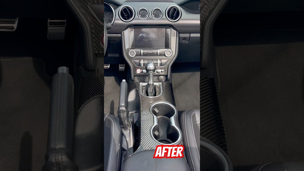 Ford Mustang Carbon Fiber Comparison BEFORE/AFTER Interior