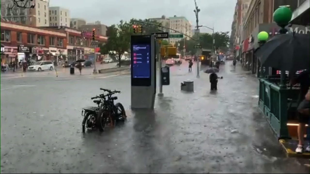 Heavy rain floods NYC as Tropical Storm Elsa nears