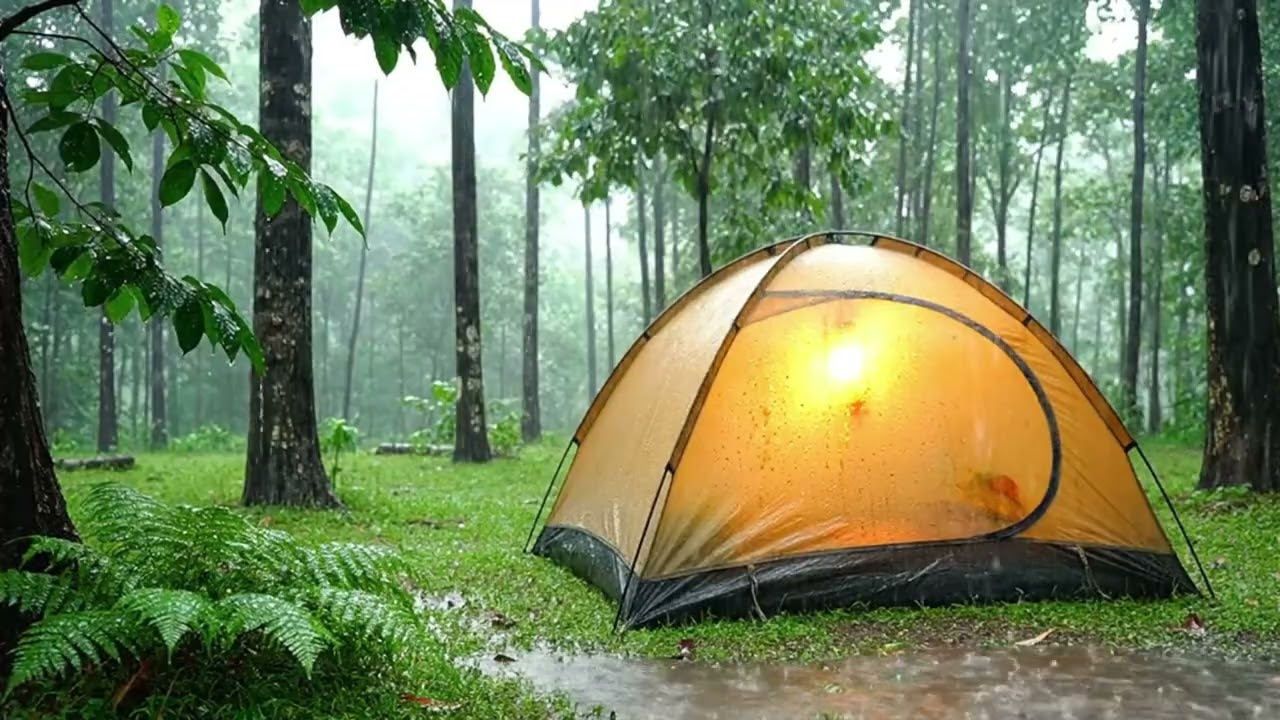 Calm Rain at Night in the Forest | Sleep, Relaxation, Studying, and Stress Relief