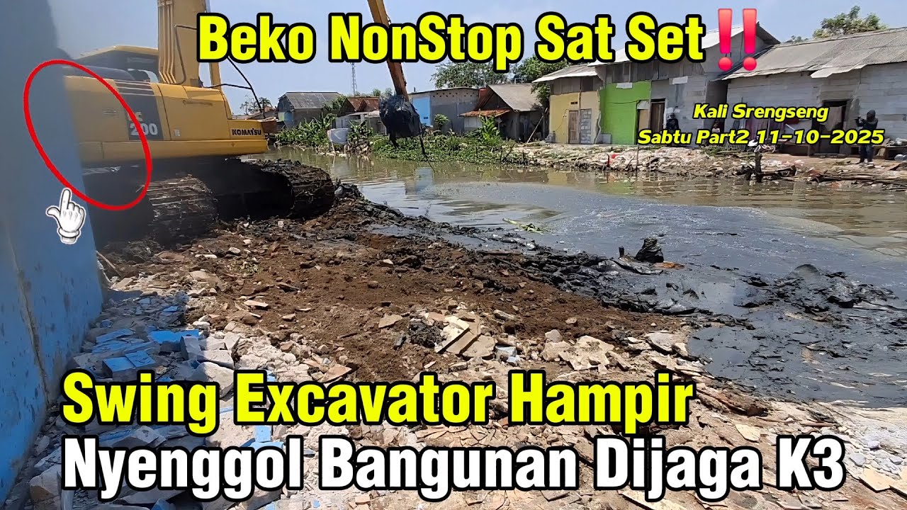 Beko NonStop Sat Set‼️ Swing Excavator Hampir Nyenggol Bangunan Untung Dijaga K3 #dedimulyadi