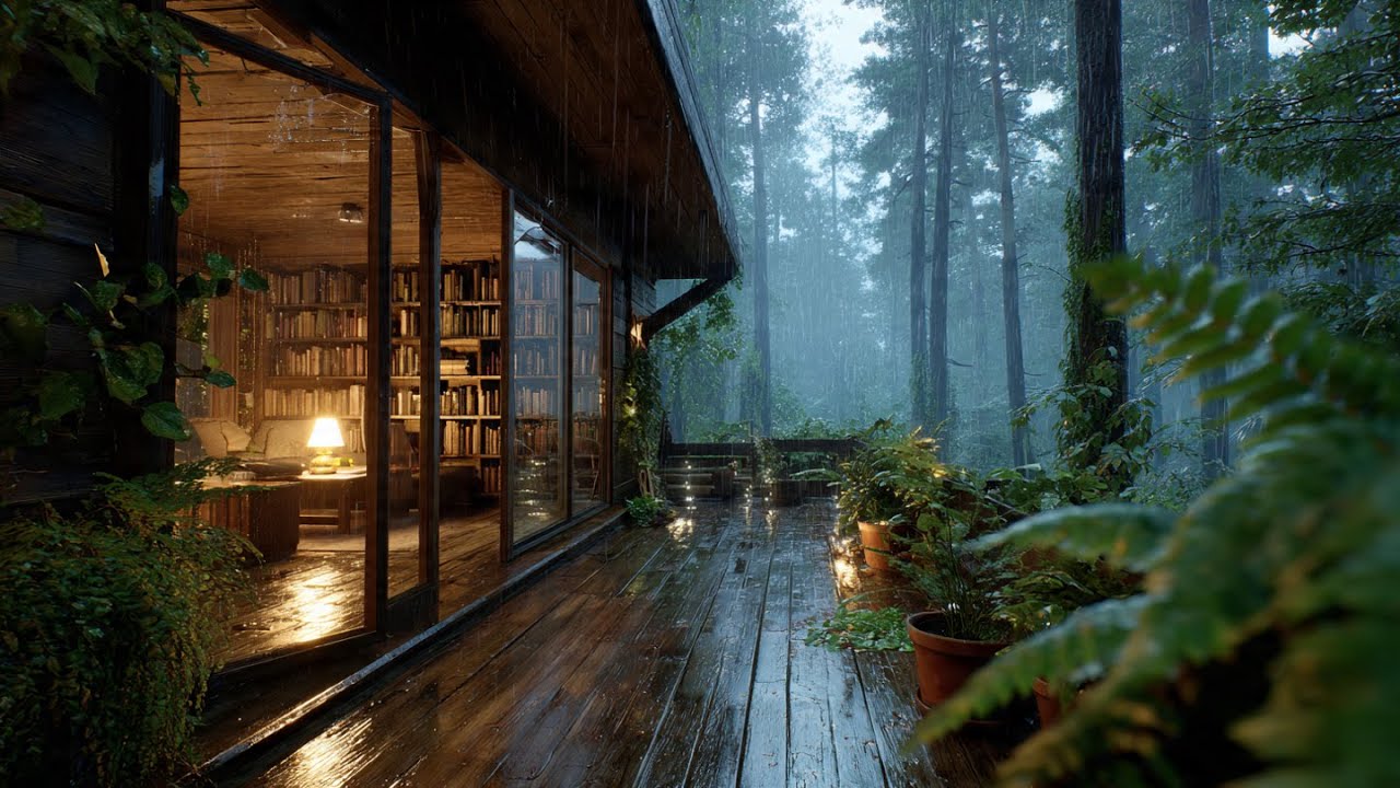 Rain Sounds in a Cozy Forest Bedroom | No Music, Pure Sleep Sounds for Deep Sleep - Calming Rain