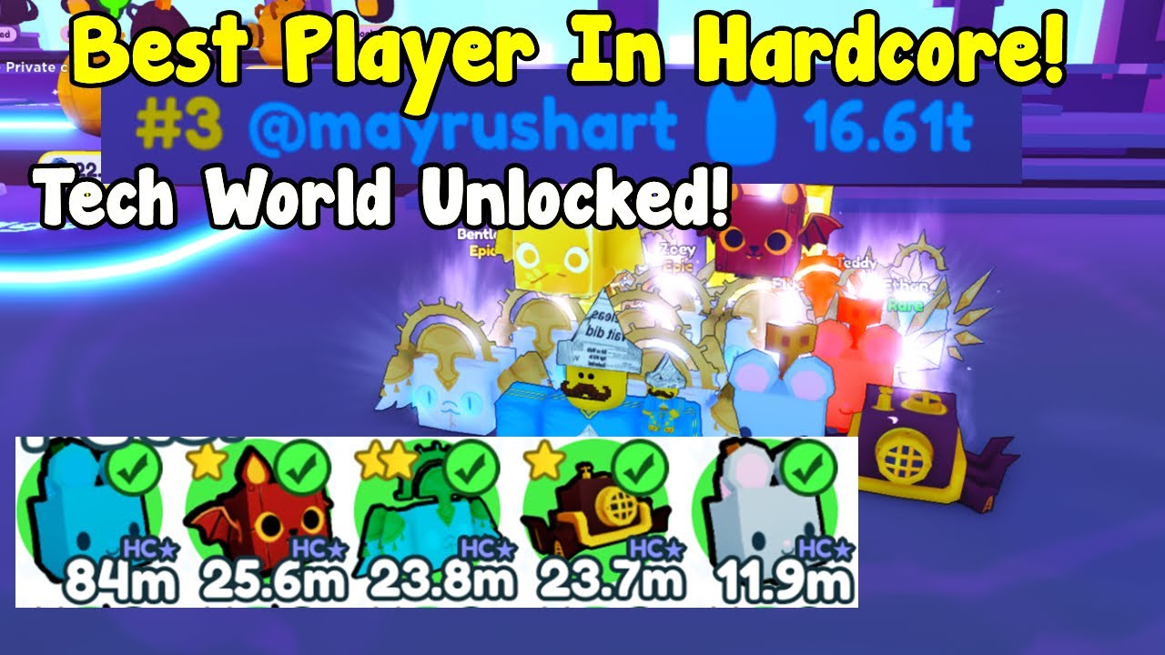 Becoming The Best Hardcore Player In Pet Simulator X! Unlocked Tech World!