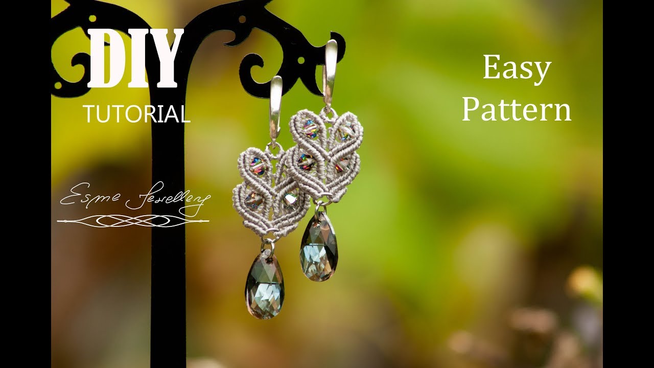 Makramowe kolczyki tutorial / Prosta makrama /  Easy macrame earrings tutorial DIY