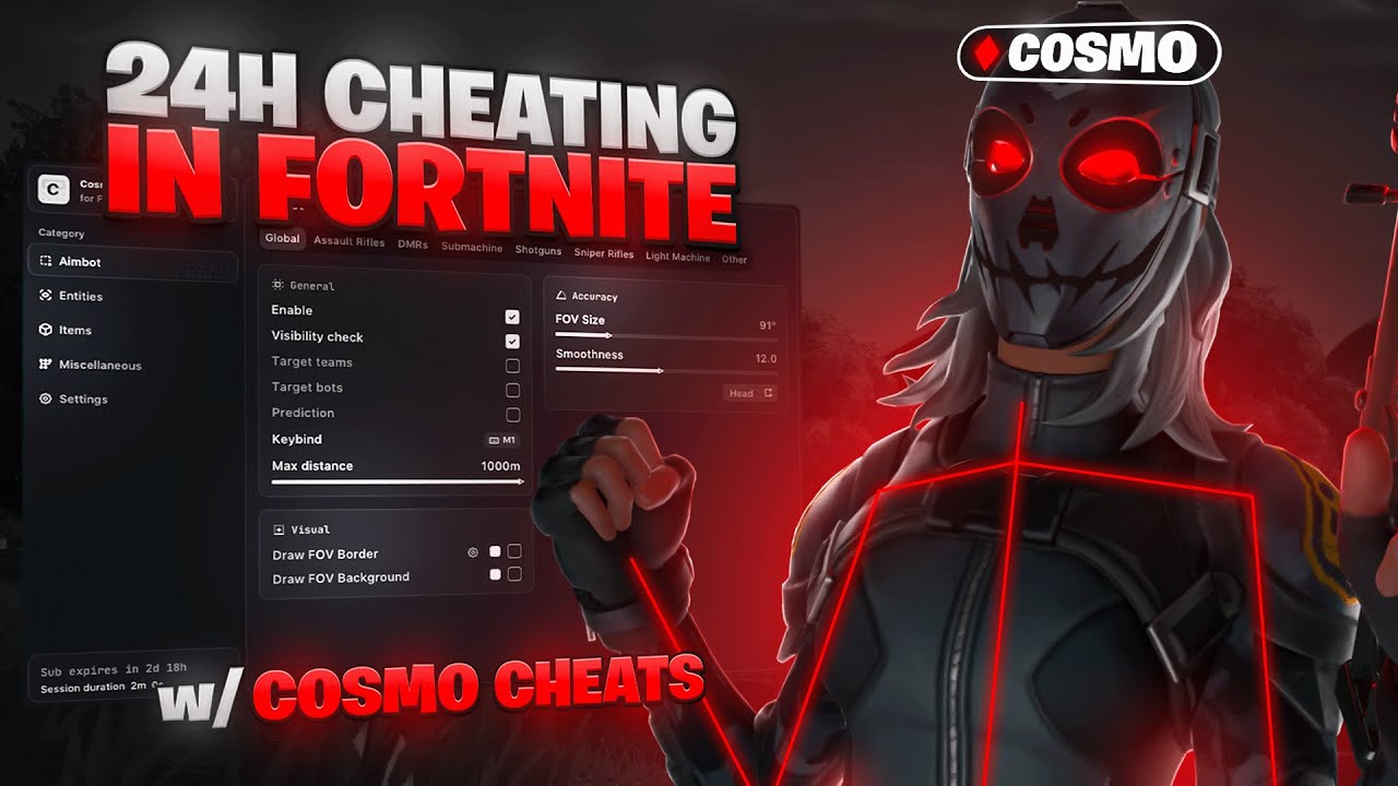 Cheating in Fortnite for 24 HOURS straight with Cosmo Cheats...