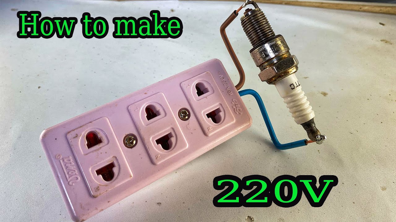 4 Awesome make free electricity energy 220Volt using from spark plug ideas technology 2025