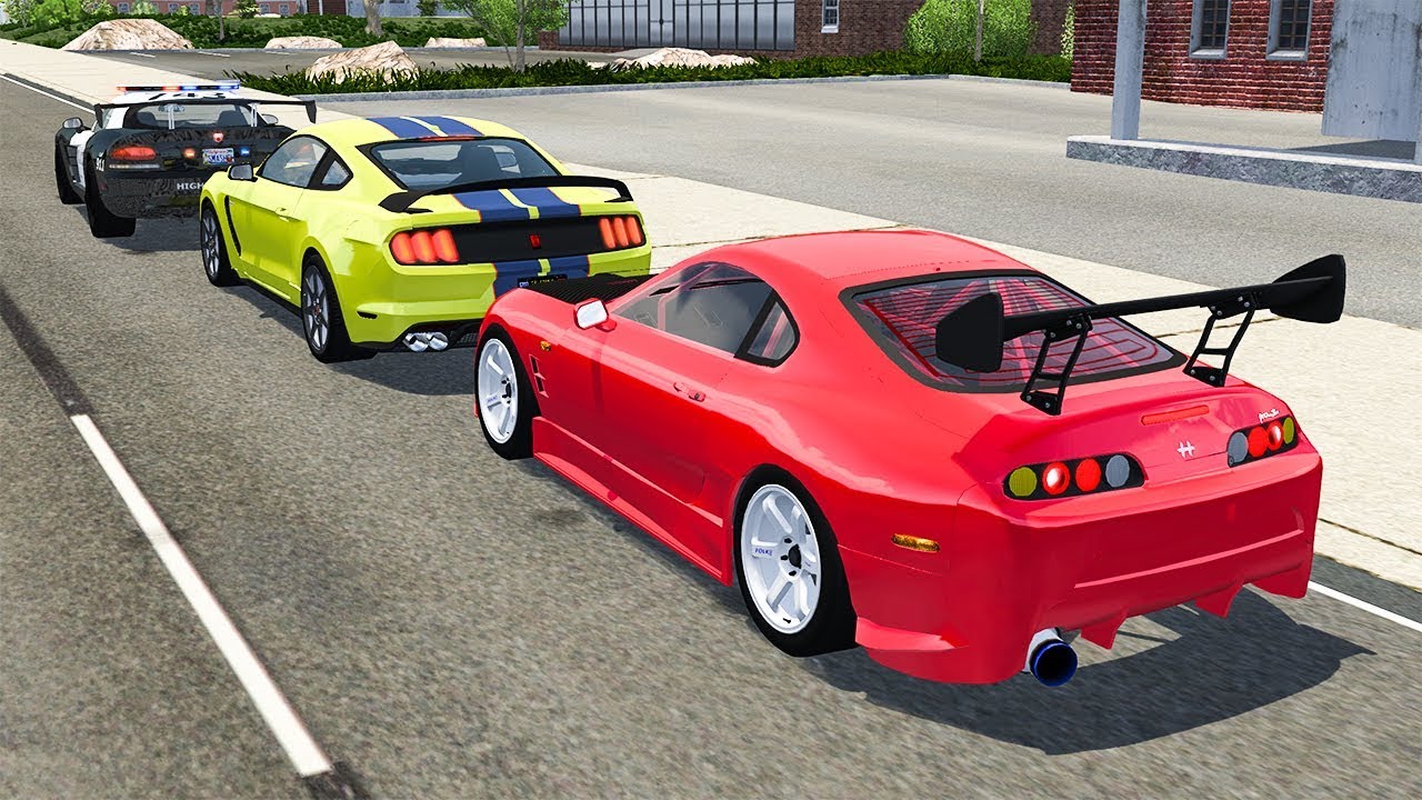Police Chasing Street Racers #1 - BeamNG DRIVE | SmashChan
