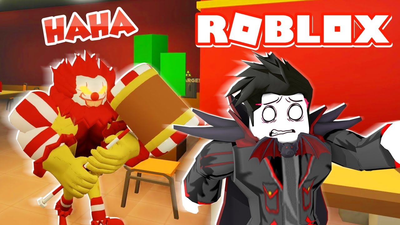 KABUR DARI BADUT P3MBUNUH DI MEKDI ROBLOX!!!!