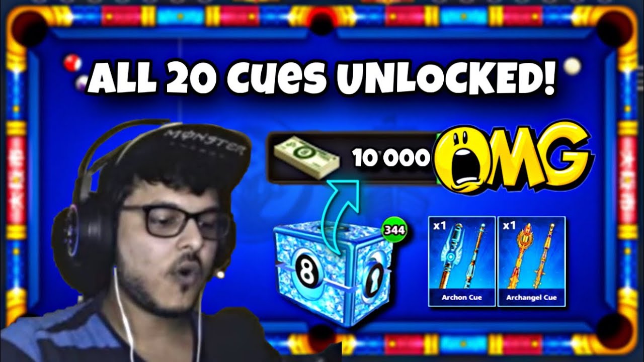 8 Ball Pool &ndash; Unlocking ALL 20 Legendary Cues with 10,000 Cash in Subscriber&rsquo;s Account! 🔥🎱
