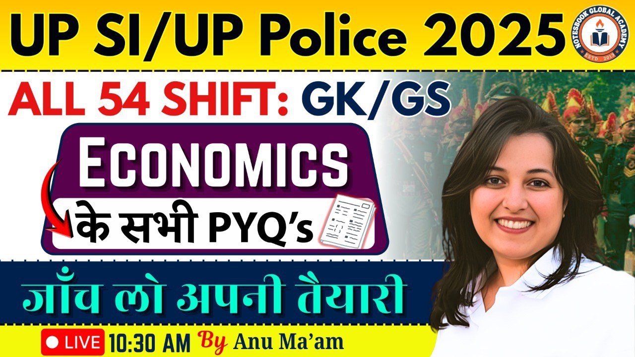 UP Police SI 2025 | Target Batch 2026 | Economics PYQs | By Anu Ma’am