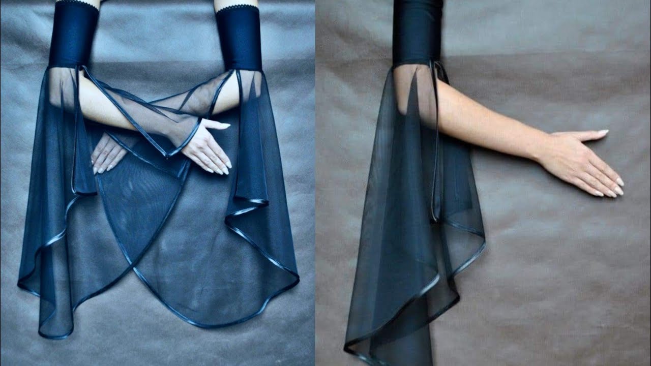 New Frill/Umbrella Sleeve Design With Net Fabric||Sleeve Design Cutting And Stitching