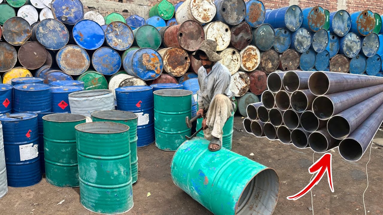 Process of Recycling Metal Oil Drum to Manufacturing baby tricycle wheel Rims in Factory