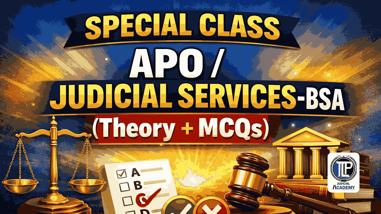SPECIAL CLASS- APO/ JUDICIAL SERVICES-BSA (Theory + MCQs) | #tlpacademy |