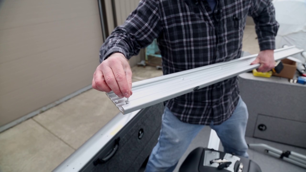 Riveting Traxstech Tracks on Crestliner Boat