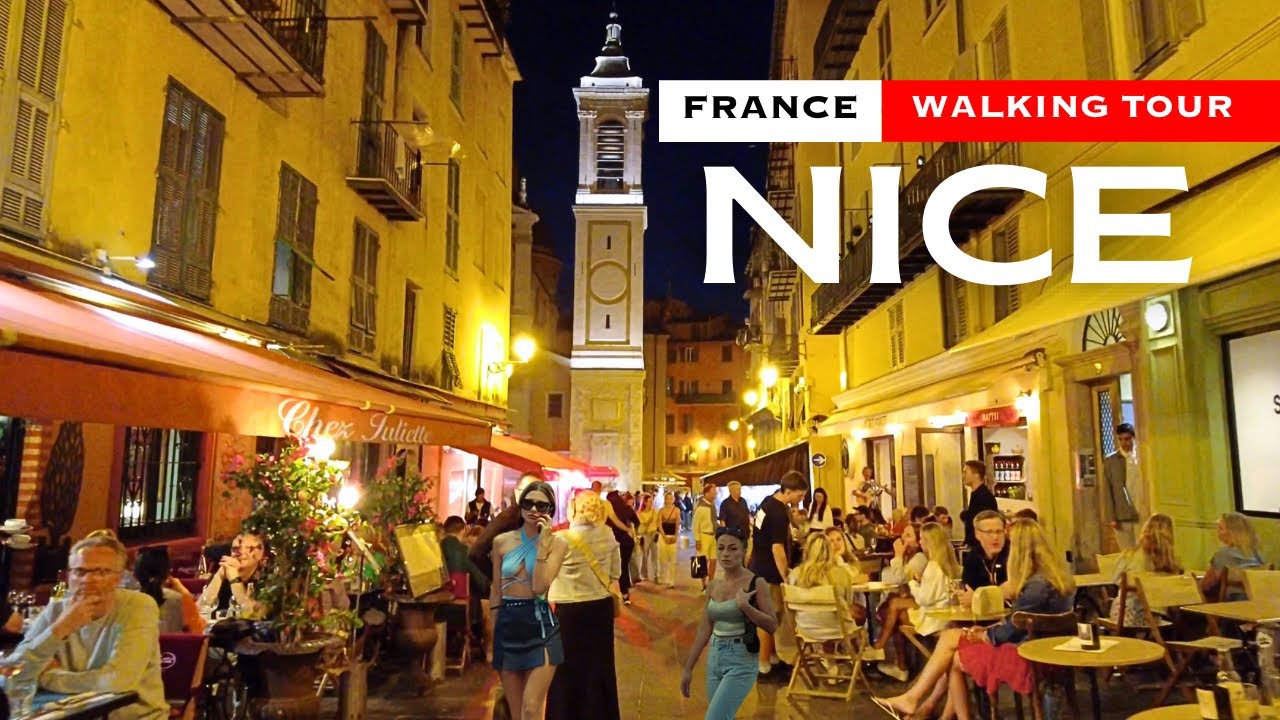 Nice, France Old Town Night Walk | French Riviera Tour [4K]