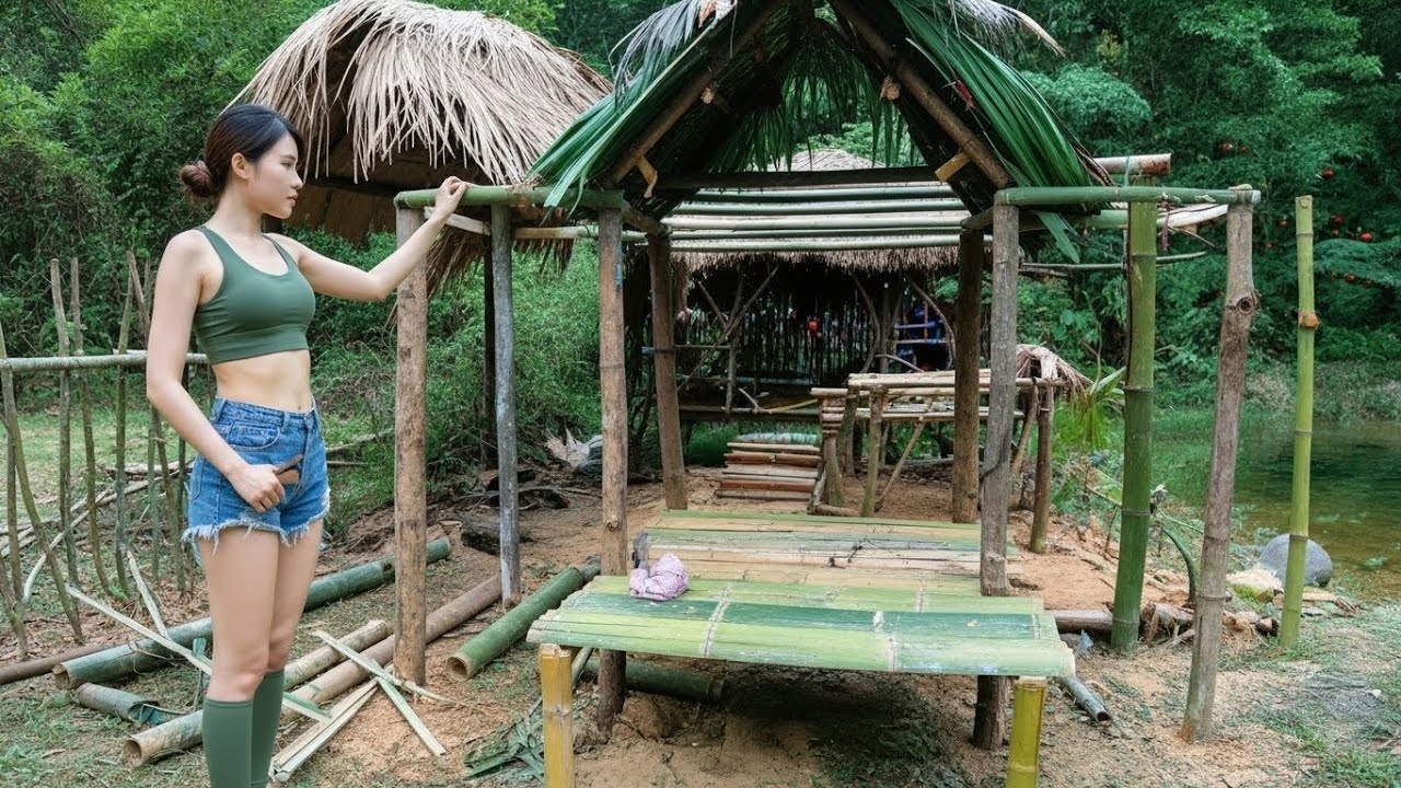 [Time Lapse] 10 Days Building a Survival Shelter from Scratch | Solo Bushcraft