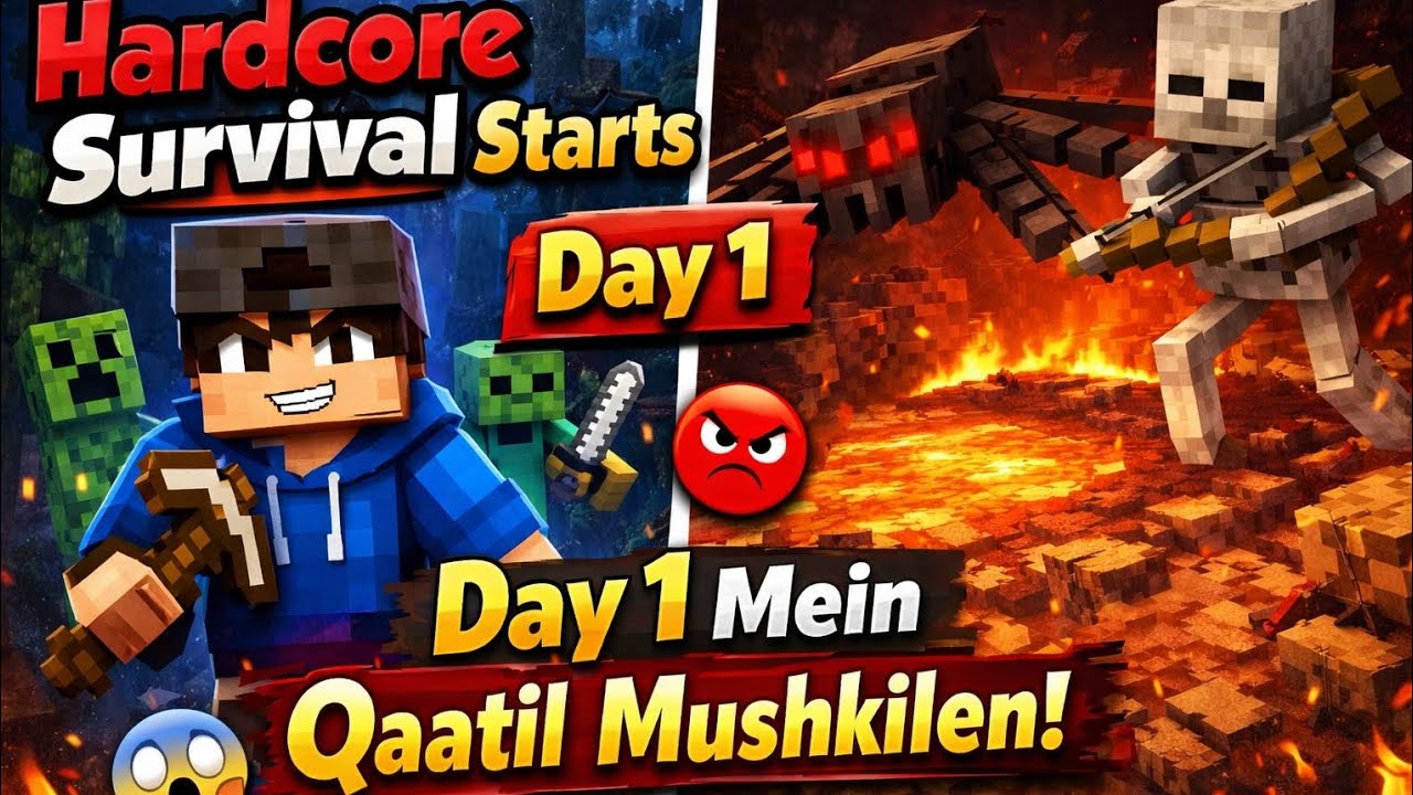 I Survived 24 Hours In Hardcore Minecraft!