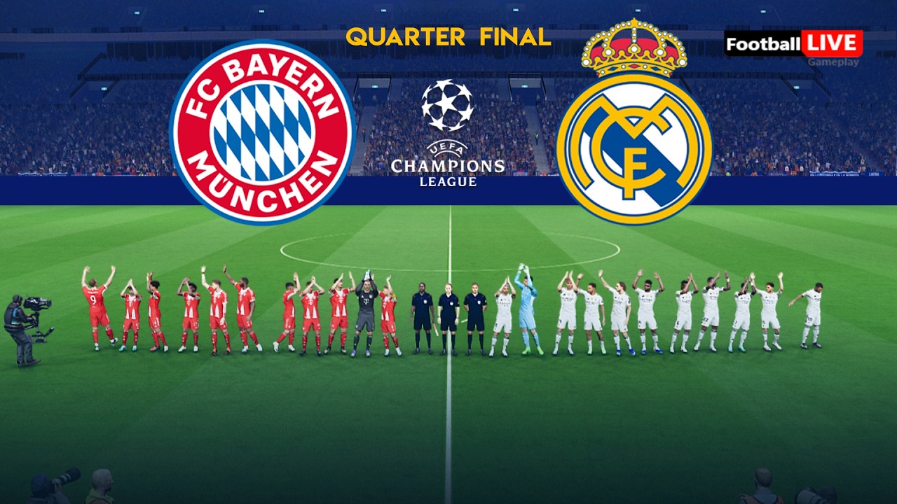 Bayern Munich vs Real Madrid - UEFA Champions League 2026 Quarter Final | Full Match Simulation PES