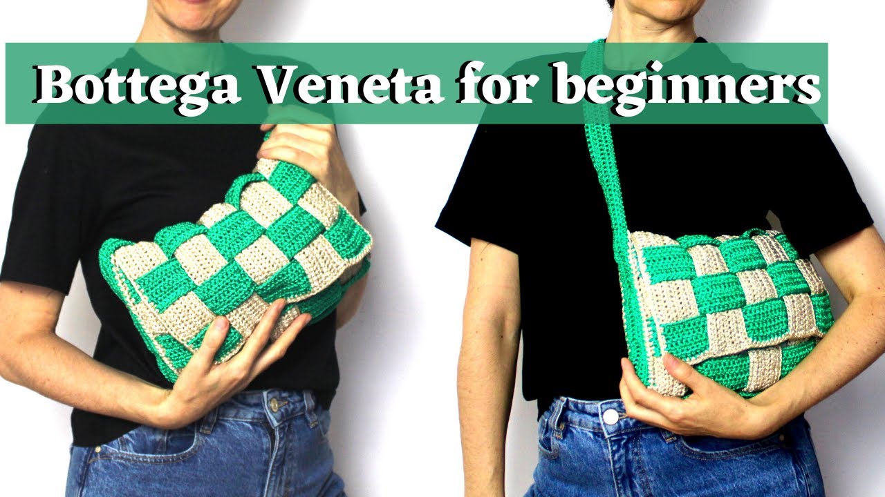 Crochet Checkered Baguette Bag.How to Crochet a Small Bag for Beginners Step by Step.