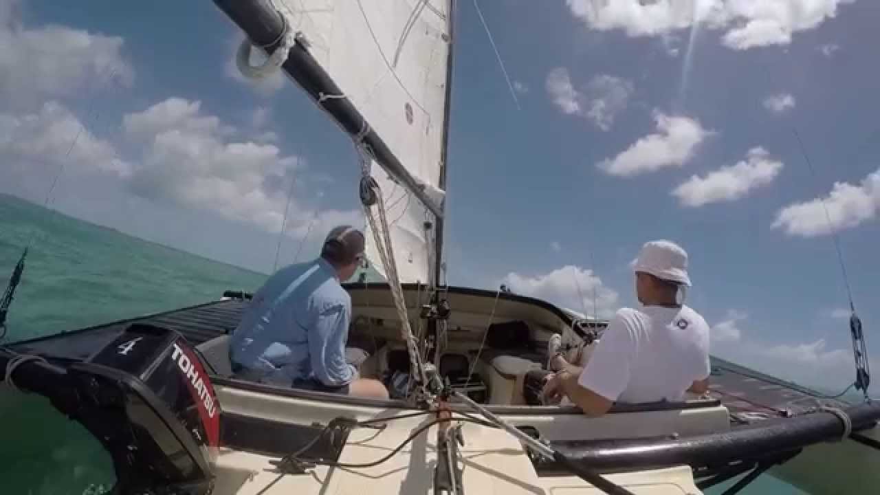 Tramp trimaran with me and Chris