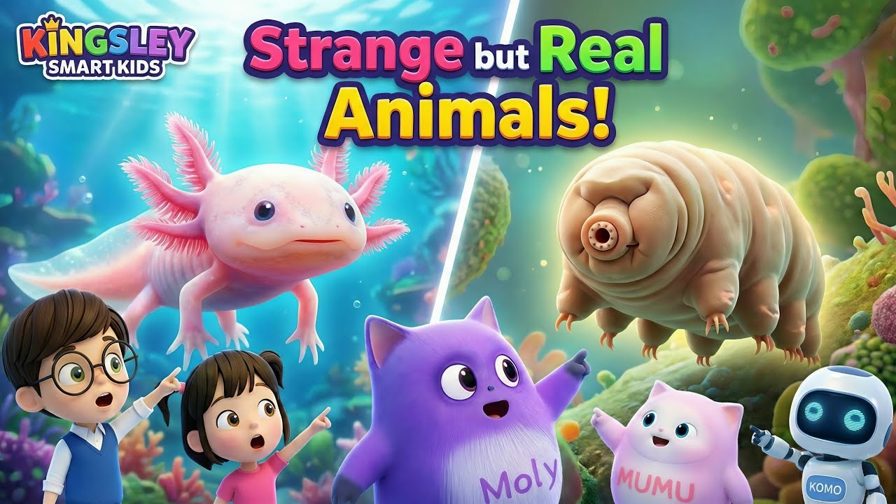 Strange But True: Axolotl & Tardigrade Superpowers! 🦎🚀 | Real Life Pokemon? | @Kingsleysmartkids 