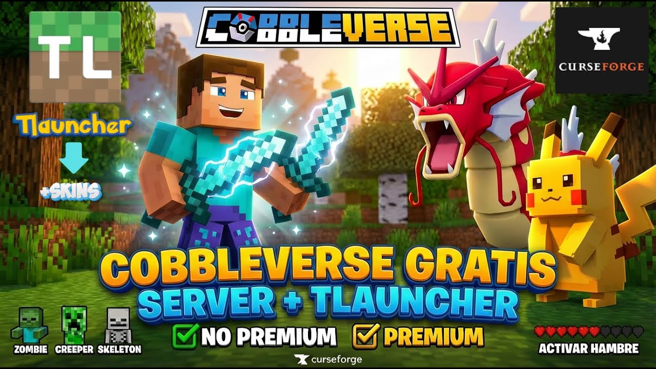 Juega COBBLEVERSE Gratis con Amigos Usando TLauncher