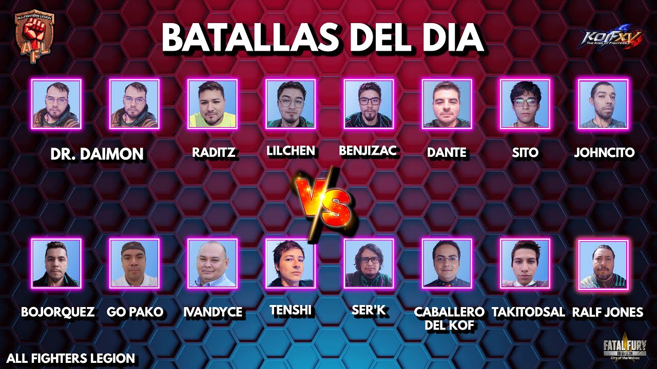 LIGA DE KOF XV Y FATAL FURY TEAM AFL