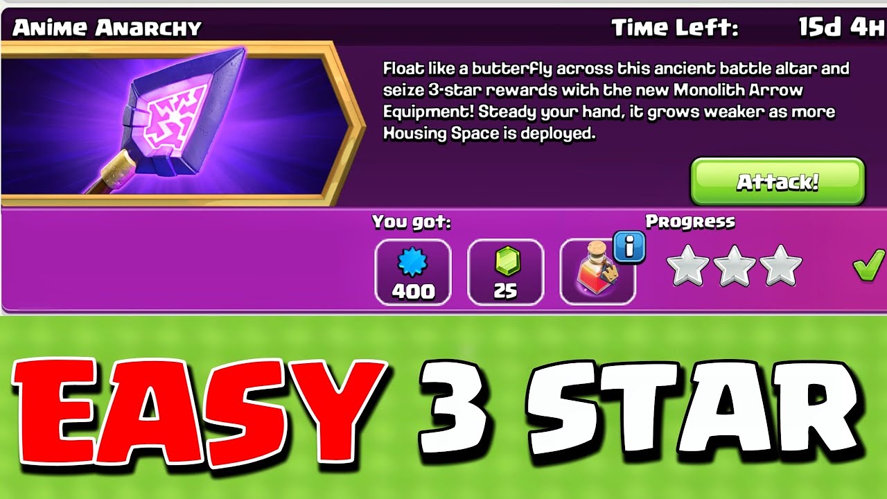 Easily 3 Star Anime Anarchy Challenge . Clash of Clans🔥