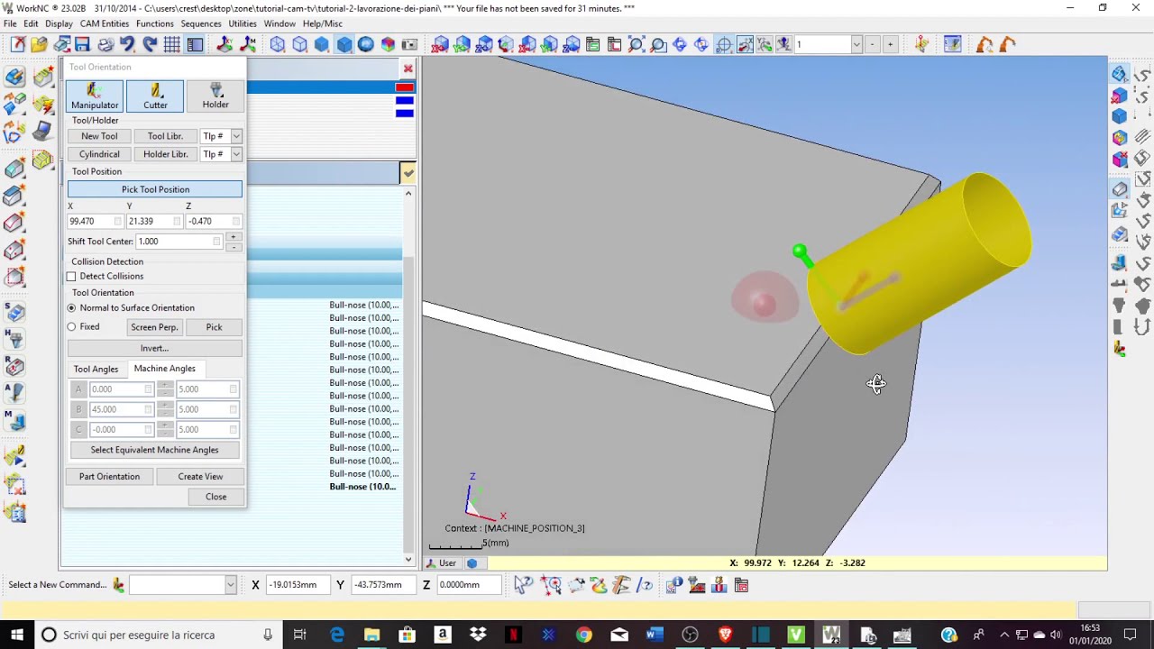 tutorial 2 lavorazione dei piani worknc