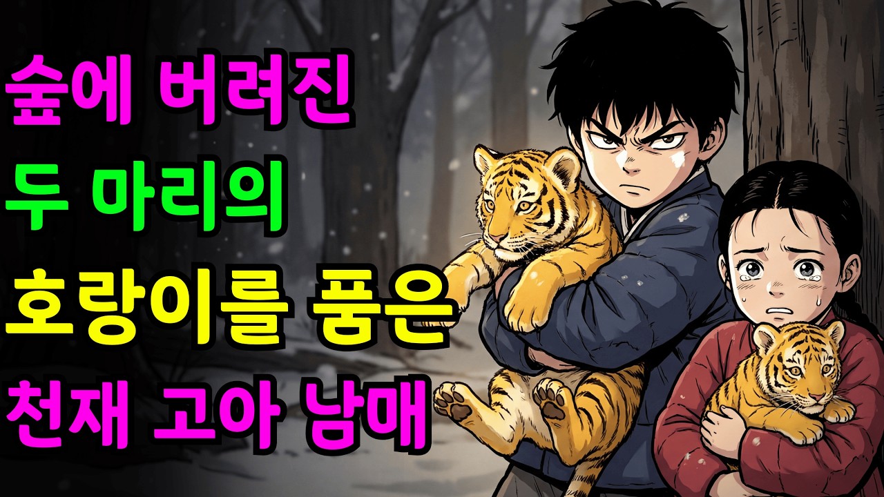 천재 고아 남매가 숲에 버려진 두 마리 호랑이를 거두다 야담/민담/전설/설화