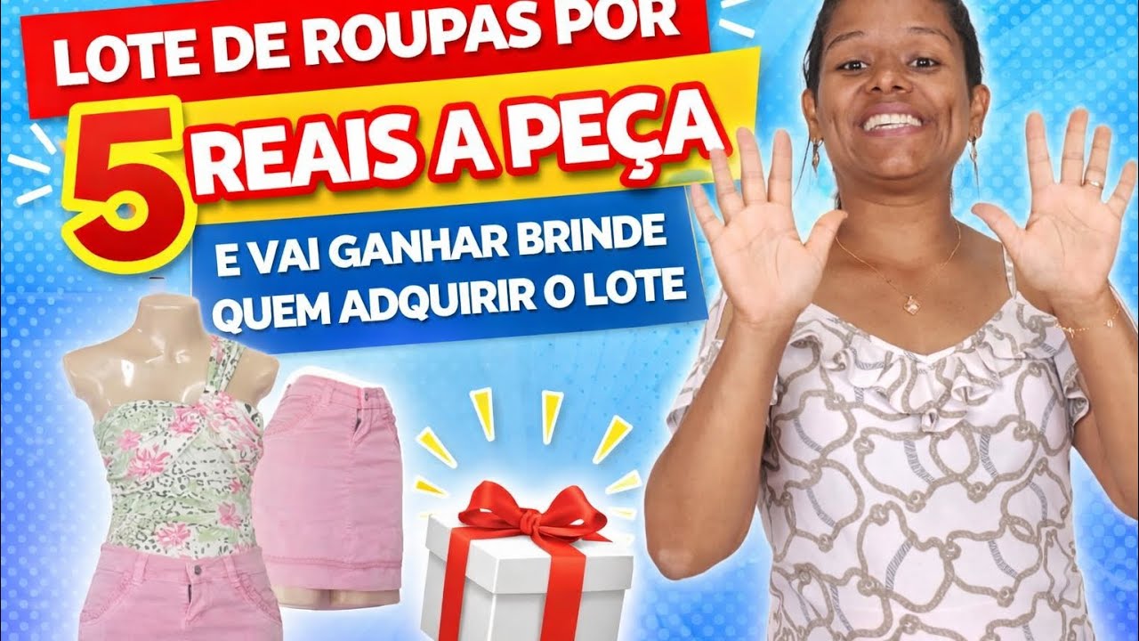 Lote de roupas por 5reais a peça.. E vai ganhar Brinde quem adquirir o lote🎁