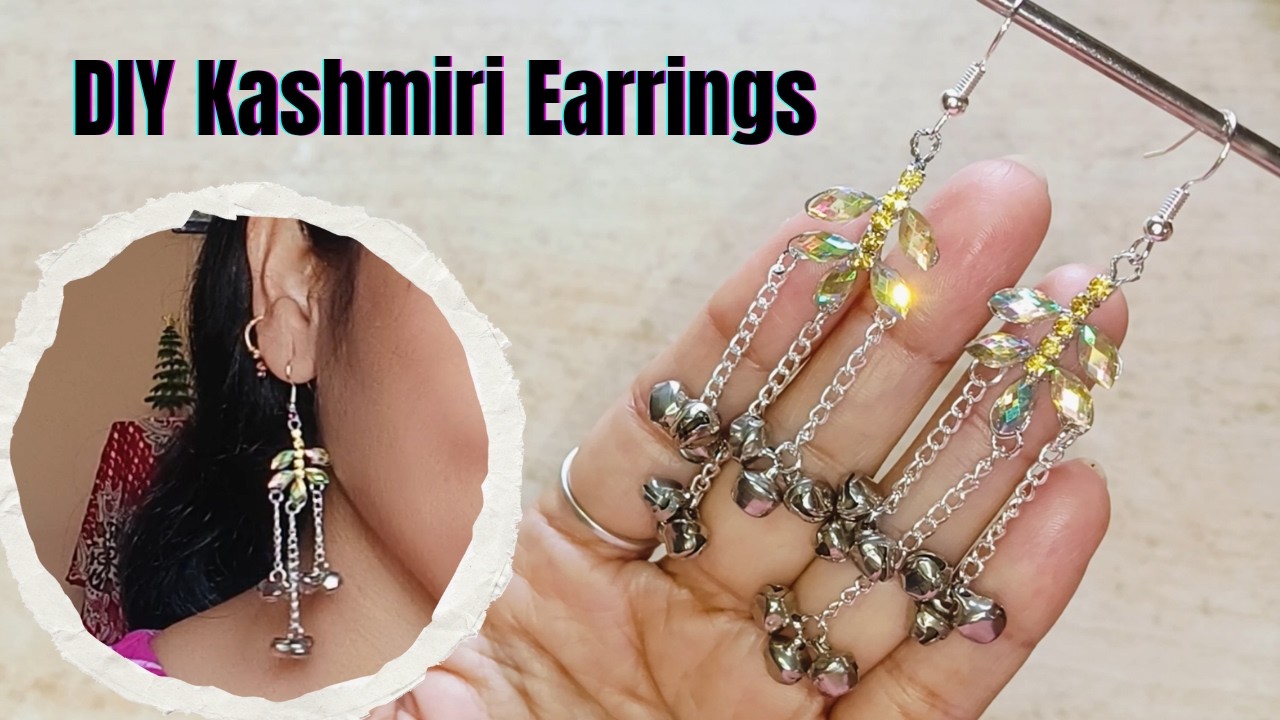 Stunning Kashmiri Style Earrings 😍 | DIY Long Chain Earrings Tutorial